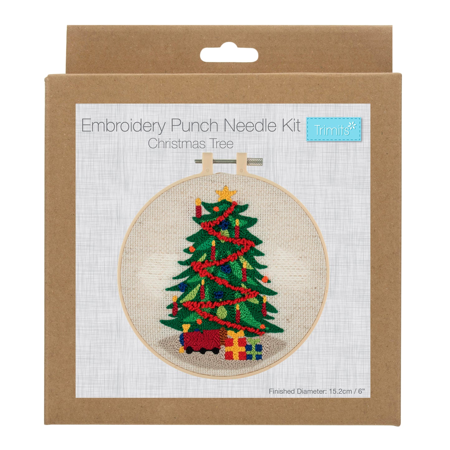 Punch Needle Kit: Floss and Hoop: Christmas: Christmas Tree