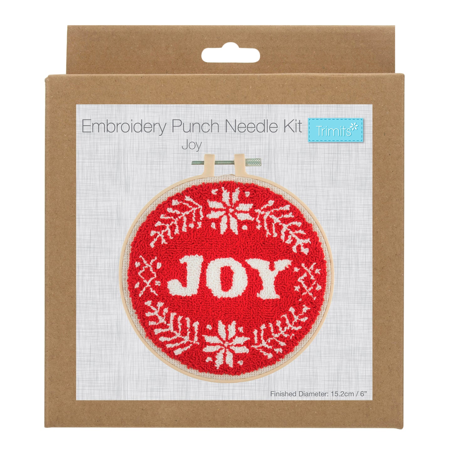 Punch Needle Kit: Floss and Hoop: Christmas: Joy