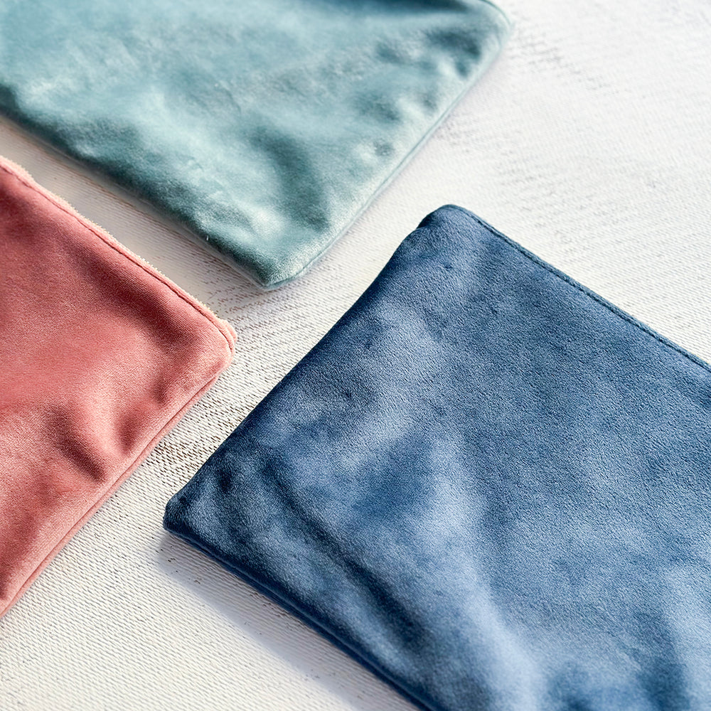 Large Velvet Alphabet Pouch Bag – MakeBox & Co.