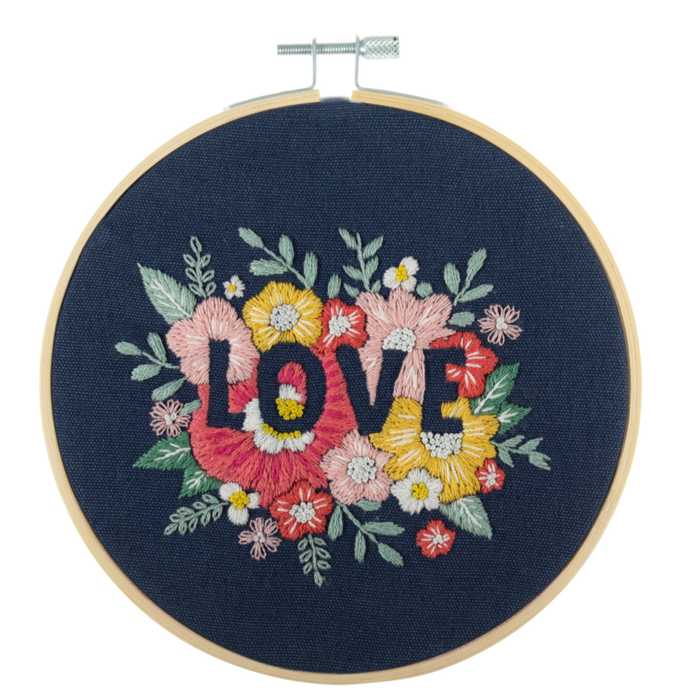 Embroidery Kit with Hoop: Love