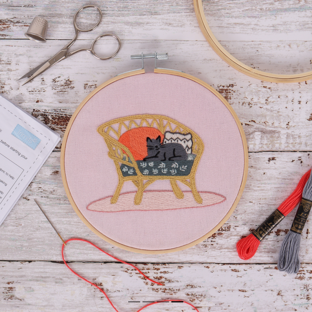 
                      
                        Cosy Cat In Chair Embroidery Kit - 6 inch
                      
                    