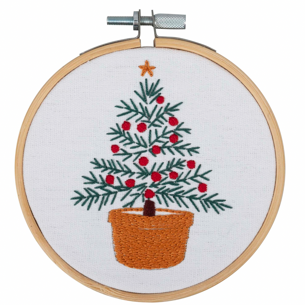 Mini Christmas Tree Embroidery Kit - 4 inch