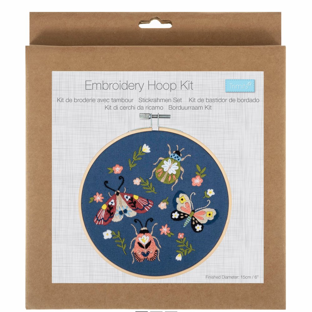 Mini Beasts Moth Embroidery Kit - 6 inch