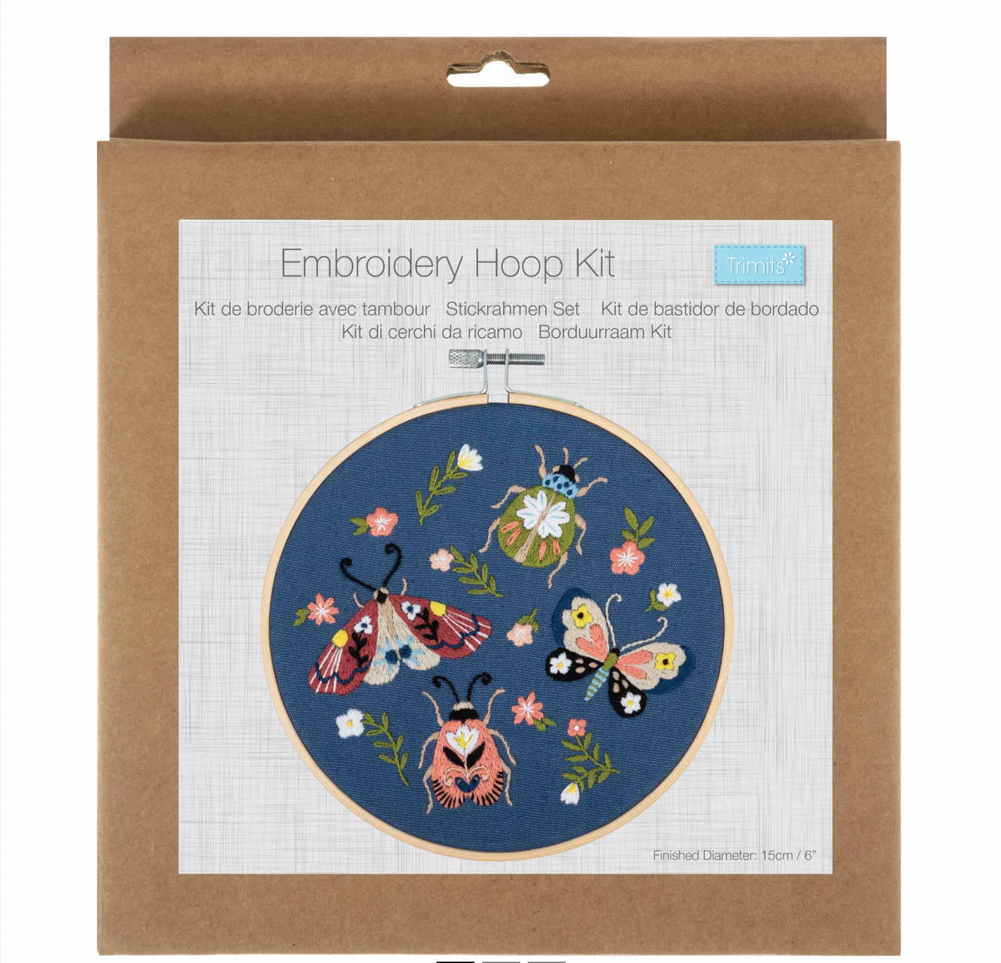 Mini Beasts Moth Embroidery Kit - 6 inch