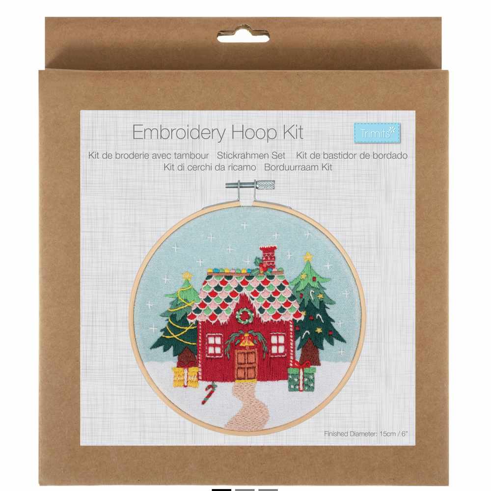 Christmas Cottage Gingerbread House Embroidery Kit - 6 inch