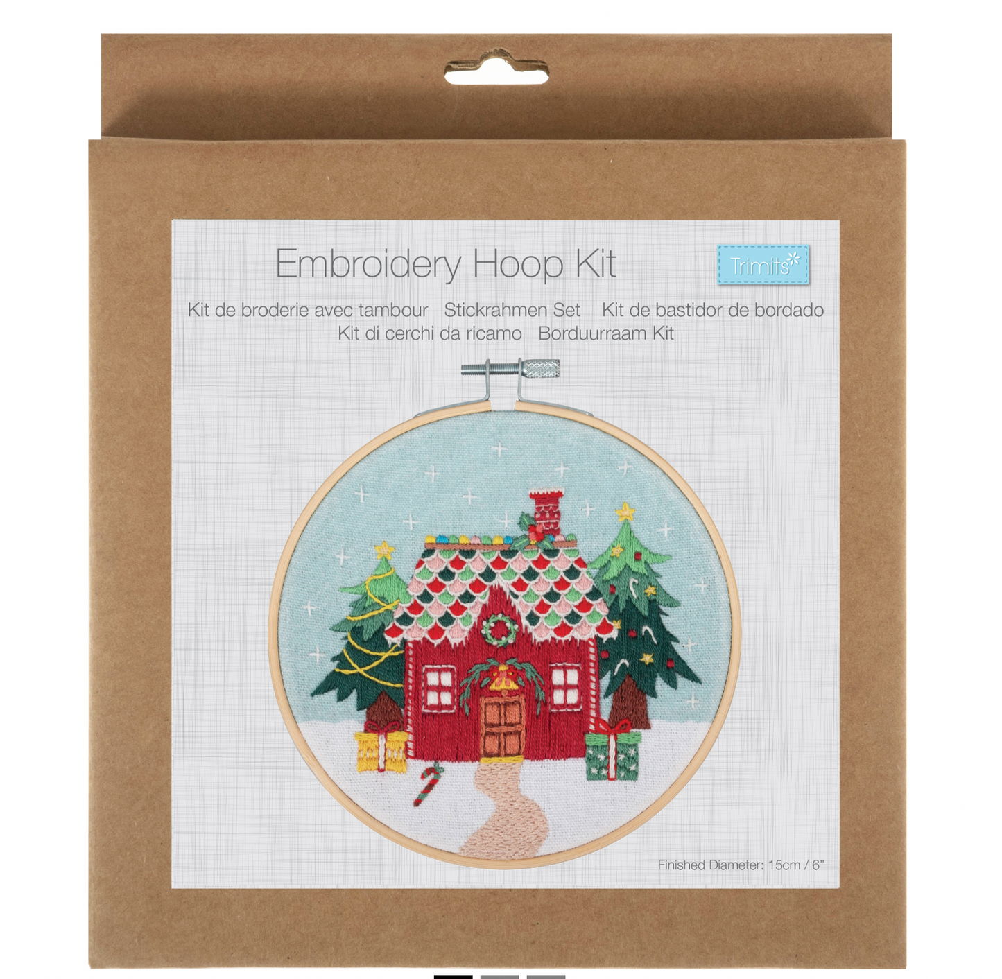 Christmas Cottage Gingerbread House Embroidery Kit - 6 inch