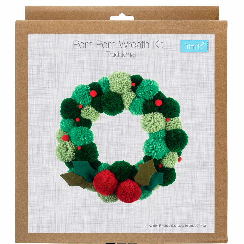 Wreath Making Kit: Pompoms, 30cm