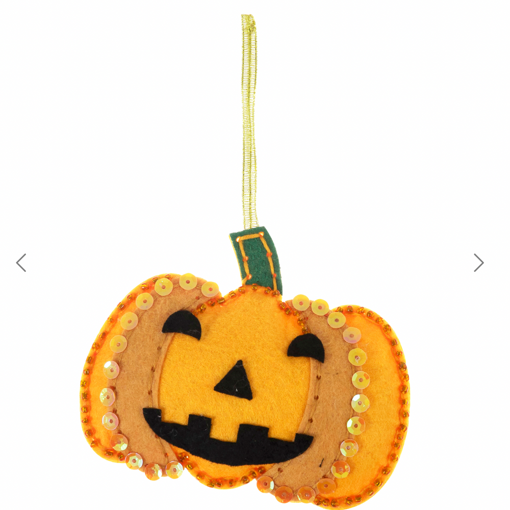 Felt Decoration Kit, Sequinned Pumpkin