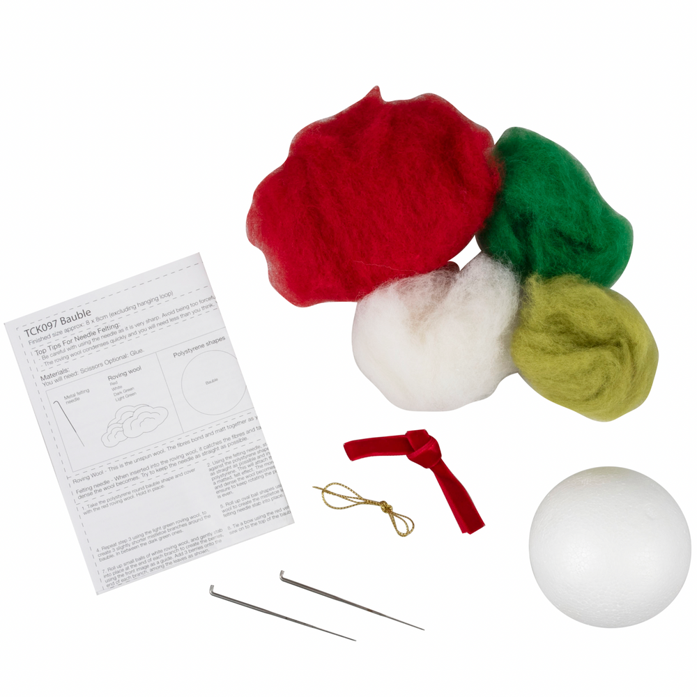 
                      
                        Needle Felting Kit: Red Christmas Mistletoe Bauble
                      
                    