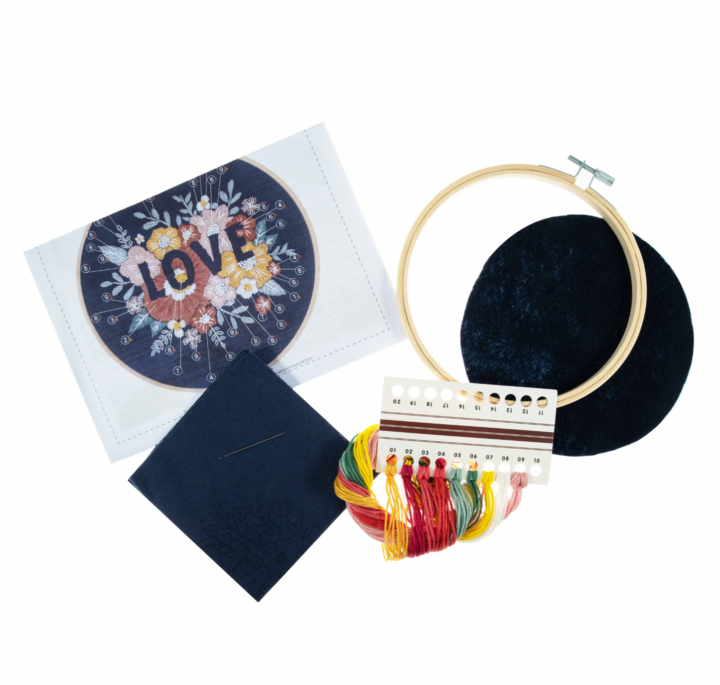 Love Floral Embroidery Kit