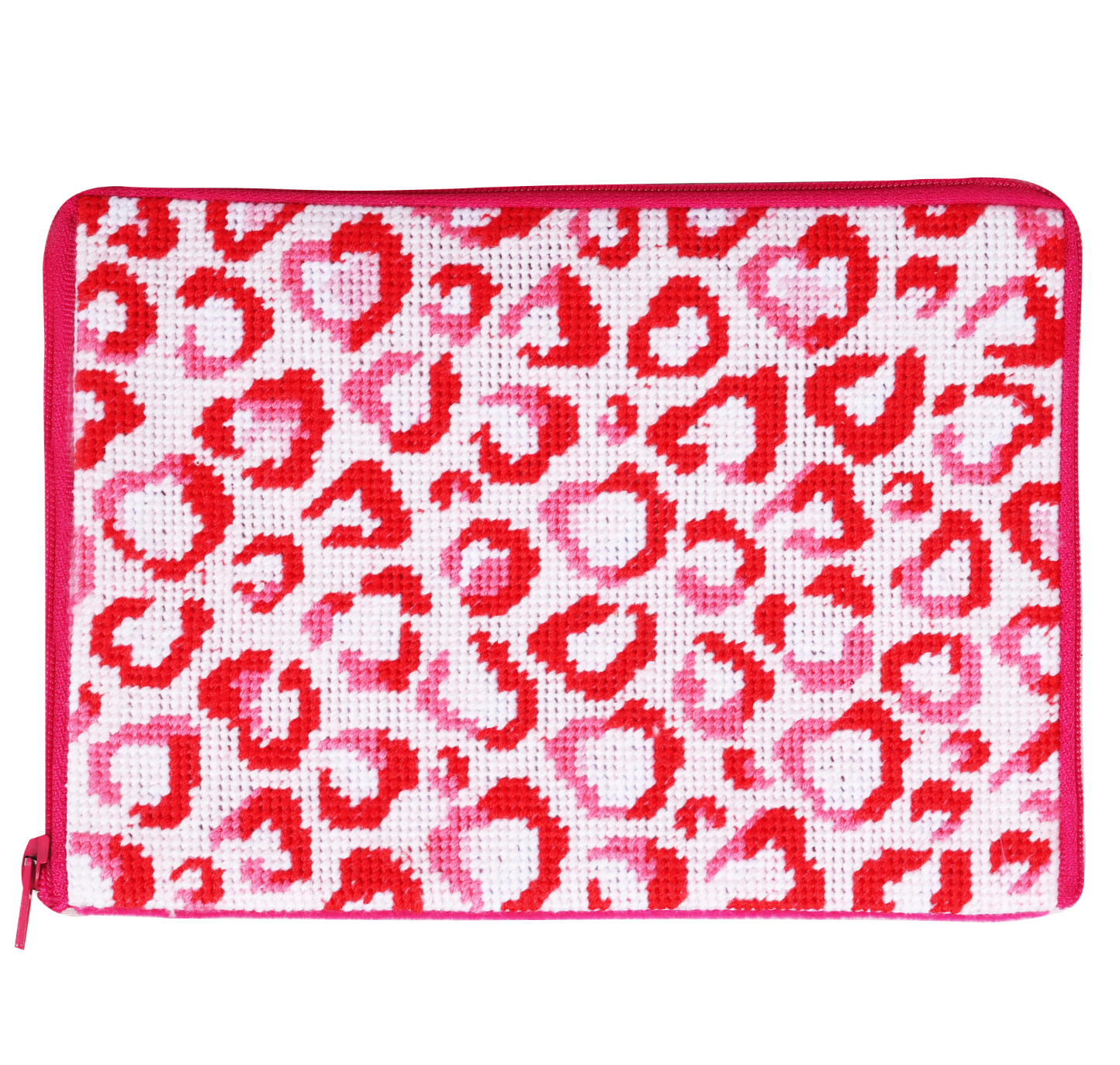 Pink Leopard Print Cross Stitch Make-Up Bag Kit