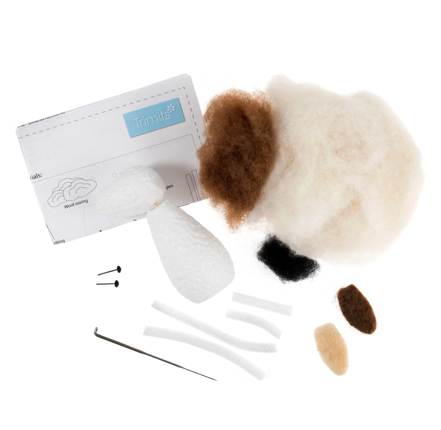 Needle Felting Kit: Bashful Dog Decoration