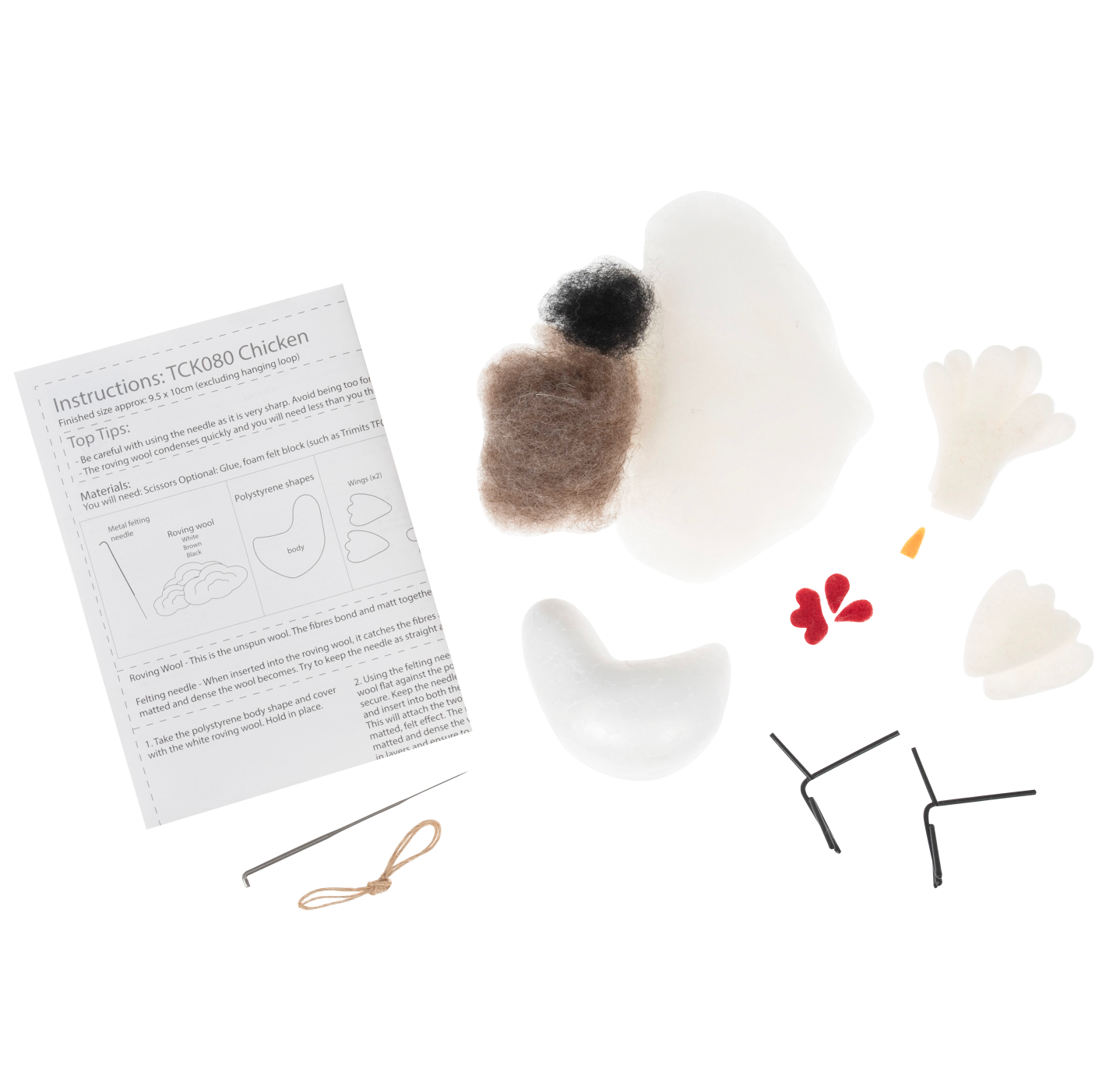 Needle Felting Kit: Chicken Decoration