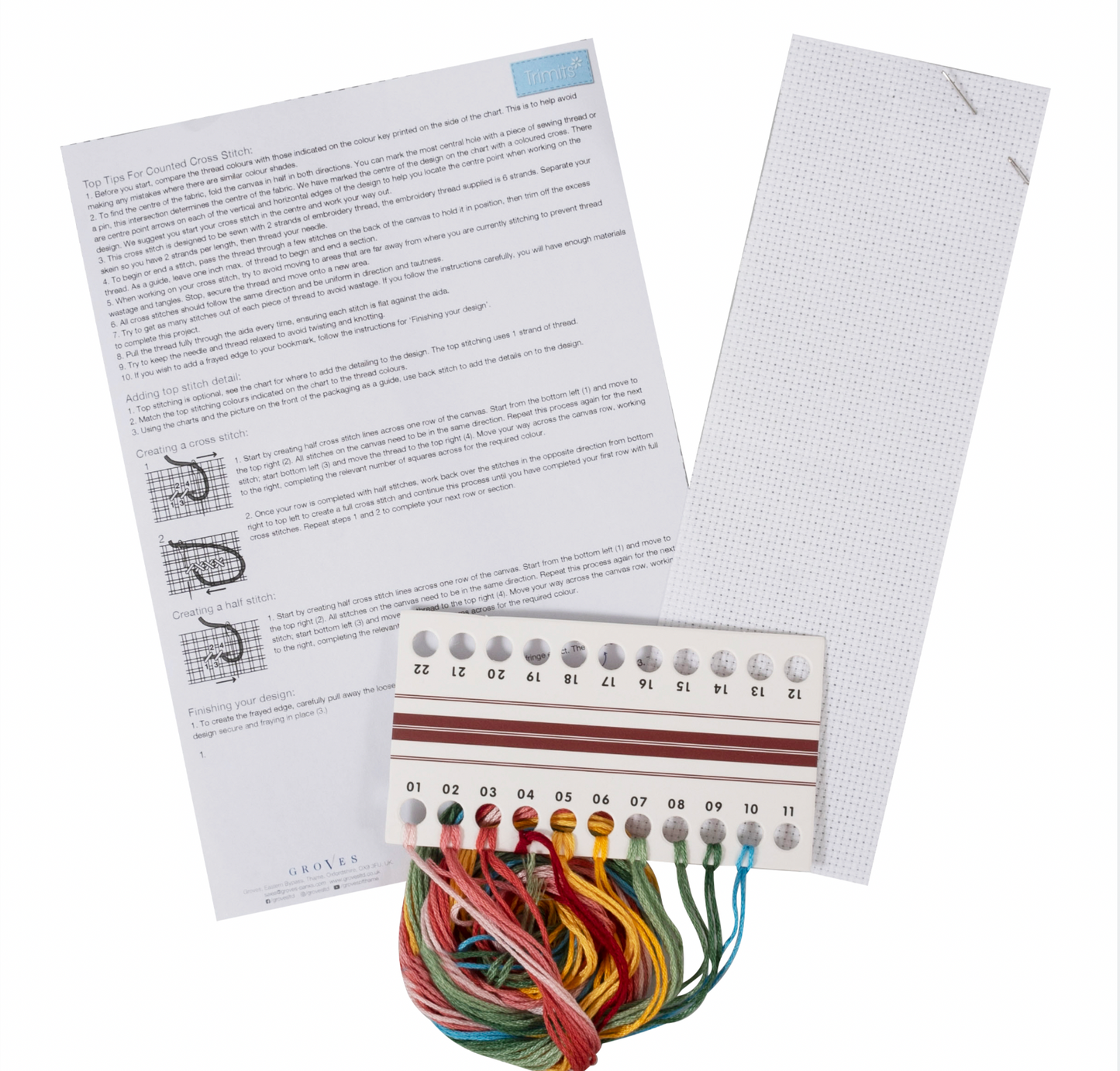 Trimits Bloom Book Mark Cross Stitch Kit