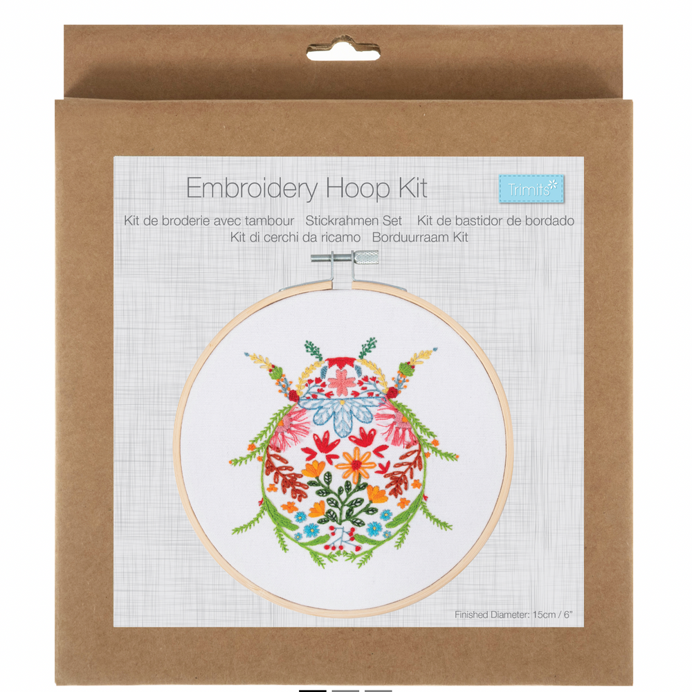 Floral Bug Embroidery Kit - 6 inch