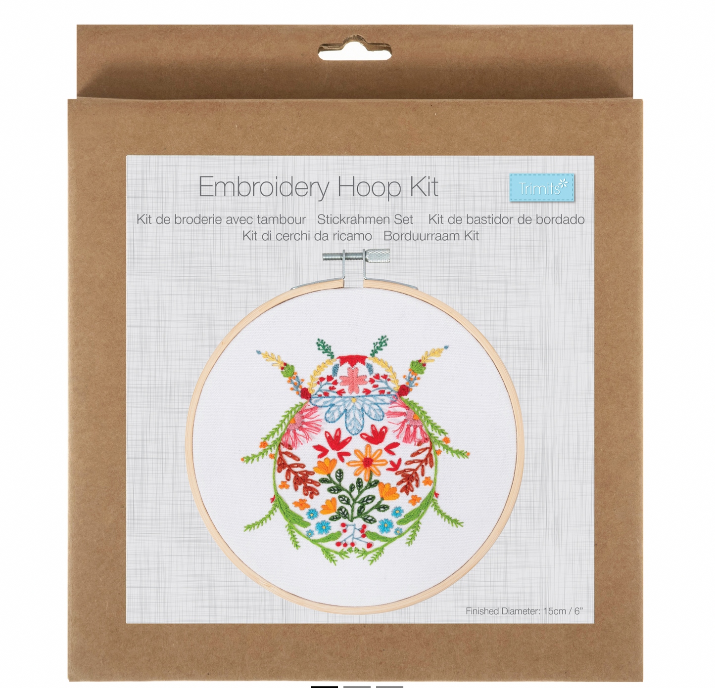 Floral Bug Embroidery Kit - 6 inch