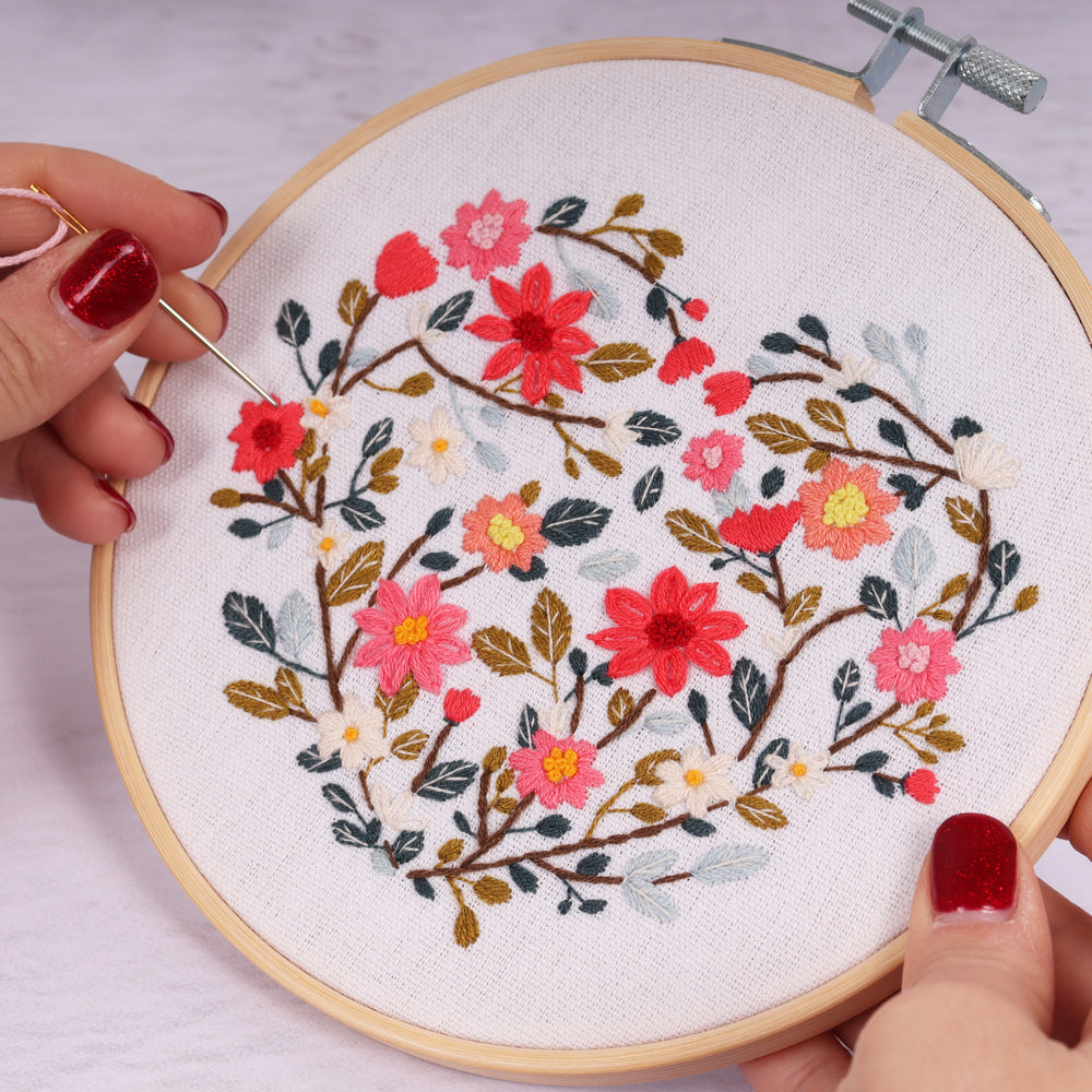 
                      
                        Embroidery Kit with Hoop: Floral Heart
                      
                    