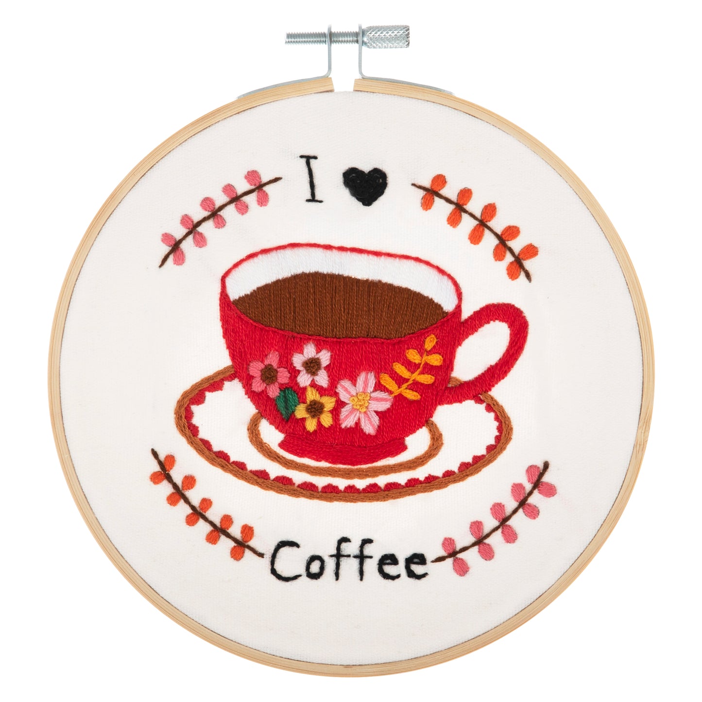 Trimits Embroidery Kit with Hoop: I Love Coffee Trimits Embroidery Kit with Hoop: I Love Coffee