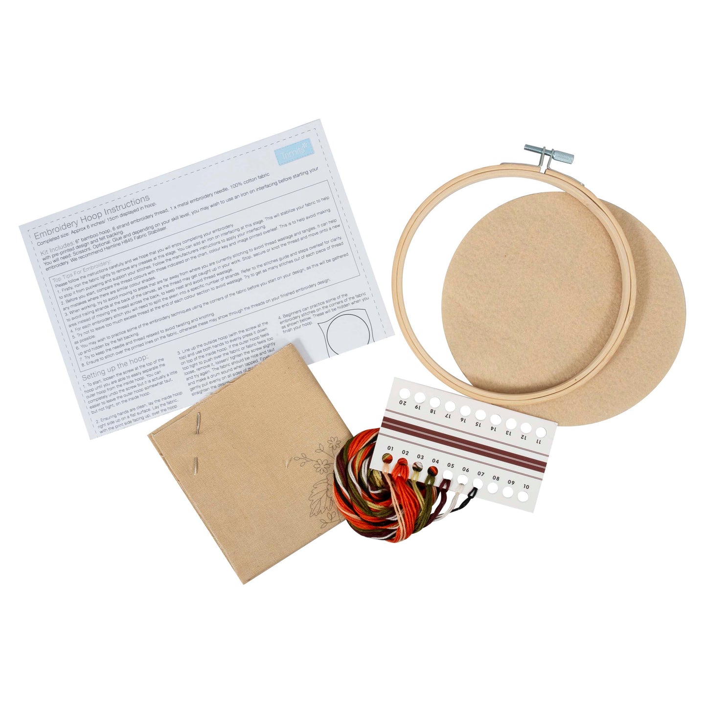 Embroidery Kit with Hoop: Pumpkin