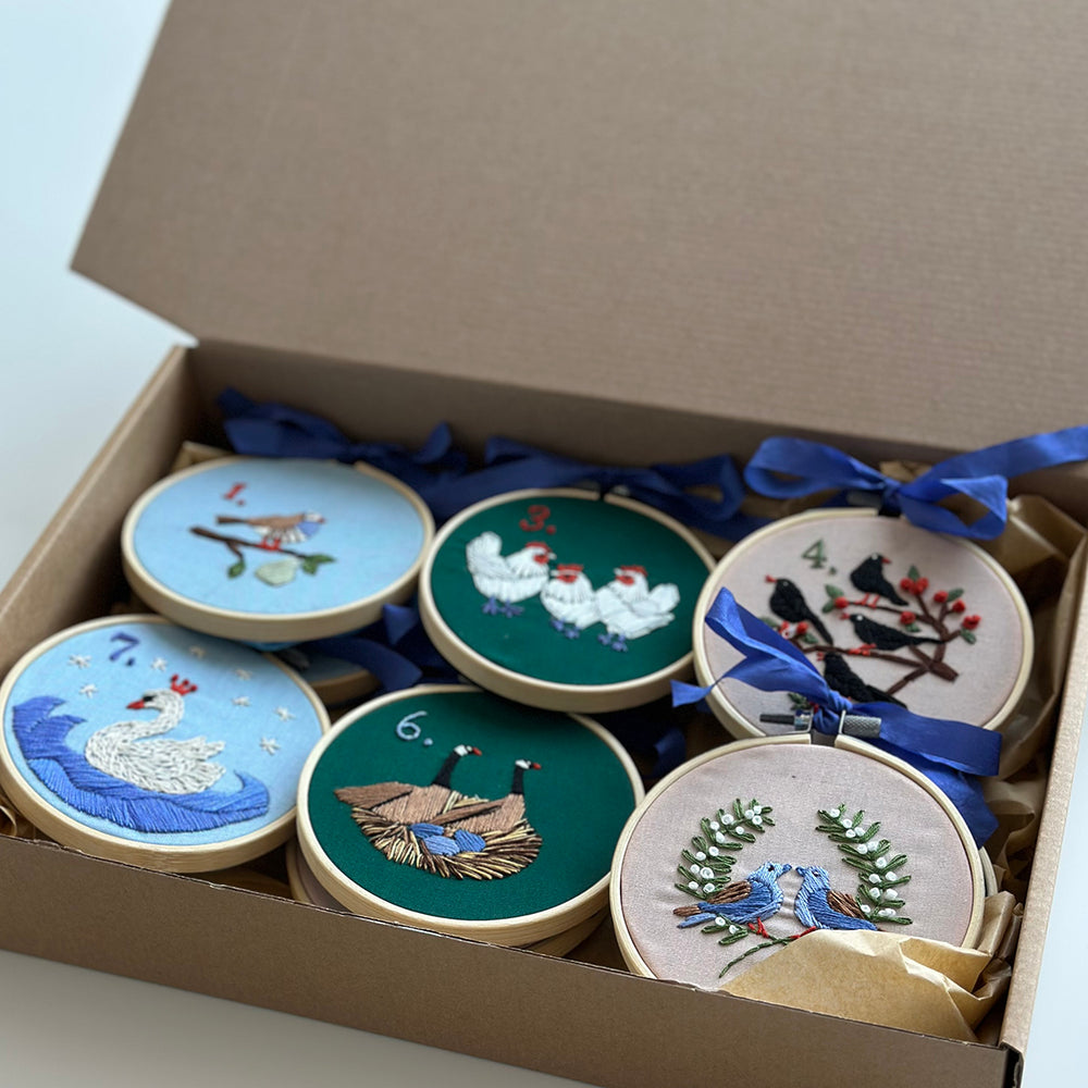 Luxury 12 Days Of Christmas Advent Embroidered Calendar