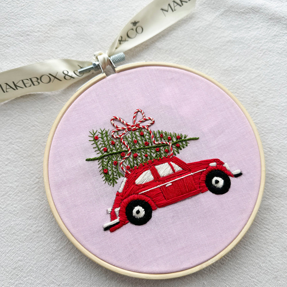 Cheerful Christmas Car Embroidery