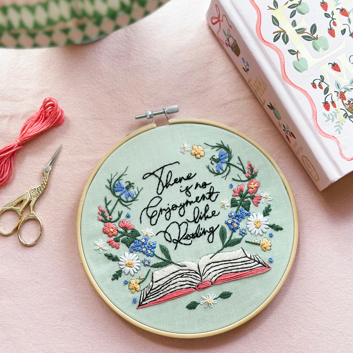 Love Reading: A Pride and Prejudice Embroidery