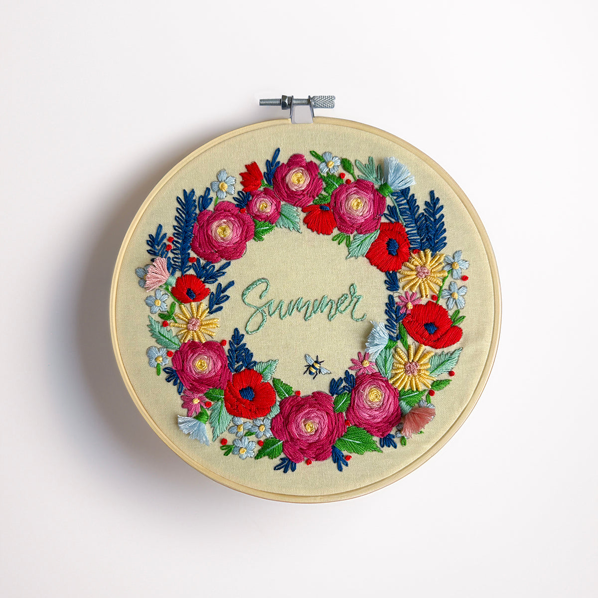 Summer Florals Embroidery - 8-inch hoop
