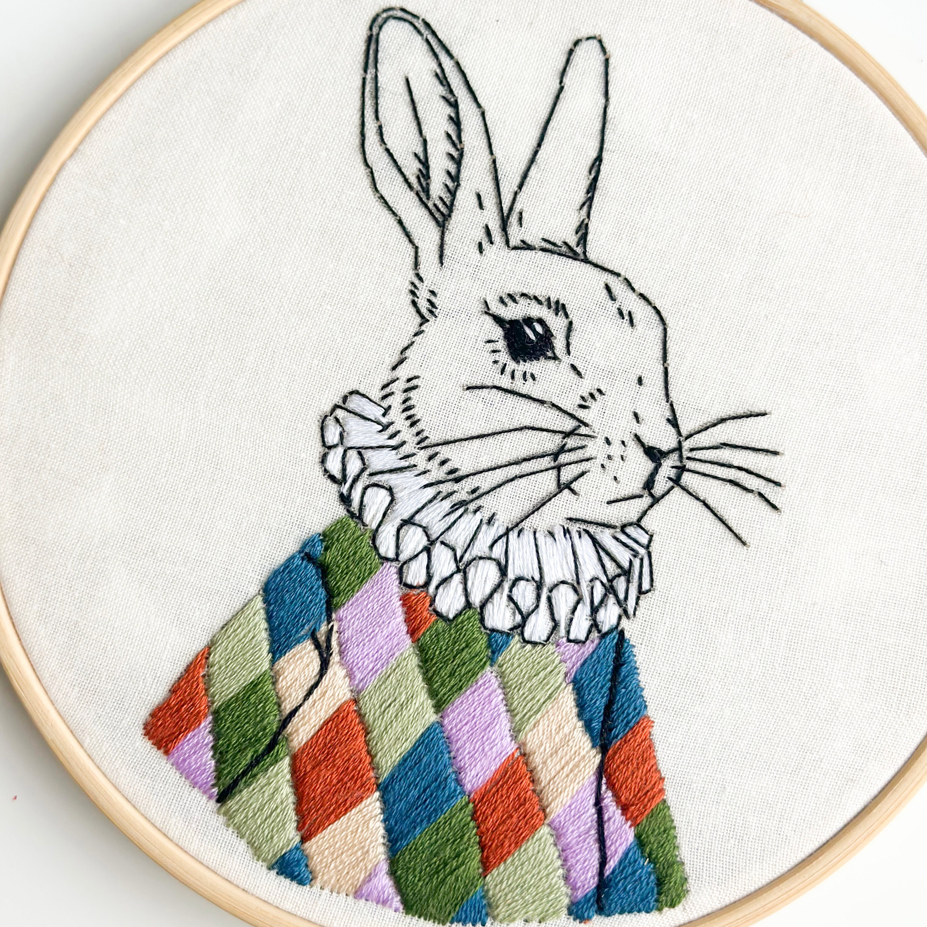The White Rabbit Embroidery Kit - 6-inch hoop