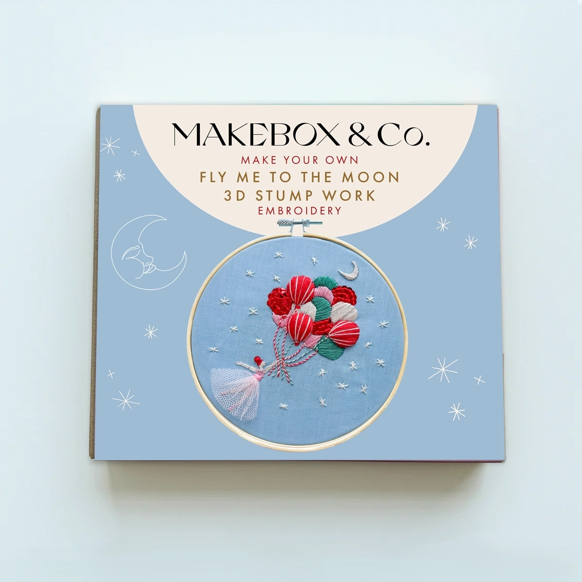 Fly Me To The Moon Stump Work Embroidery – 7 inch
