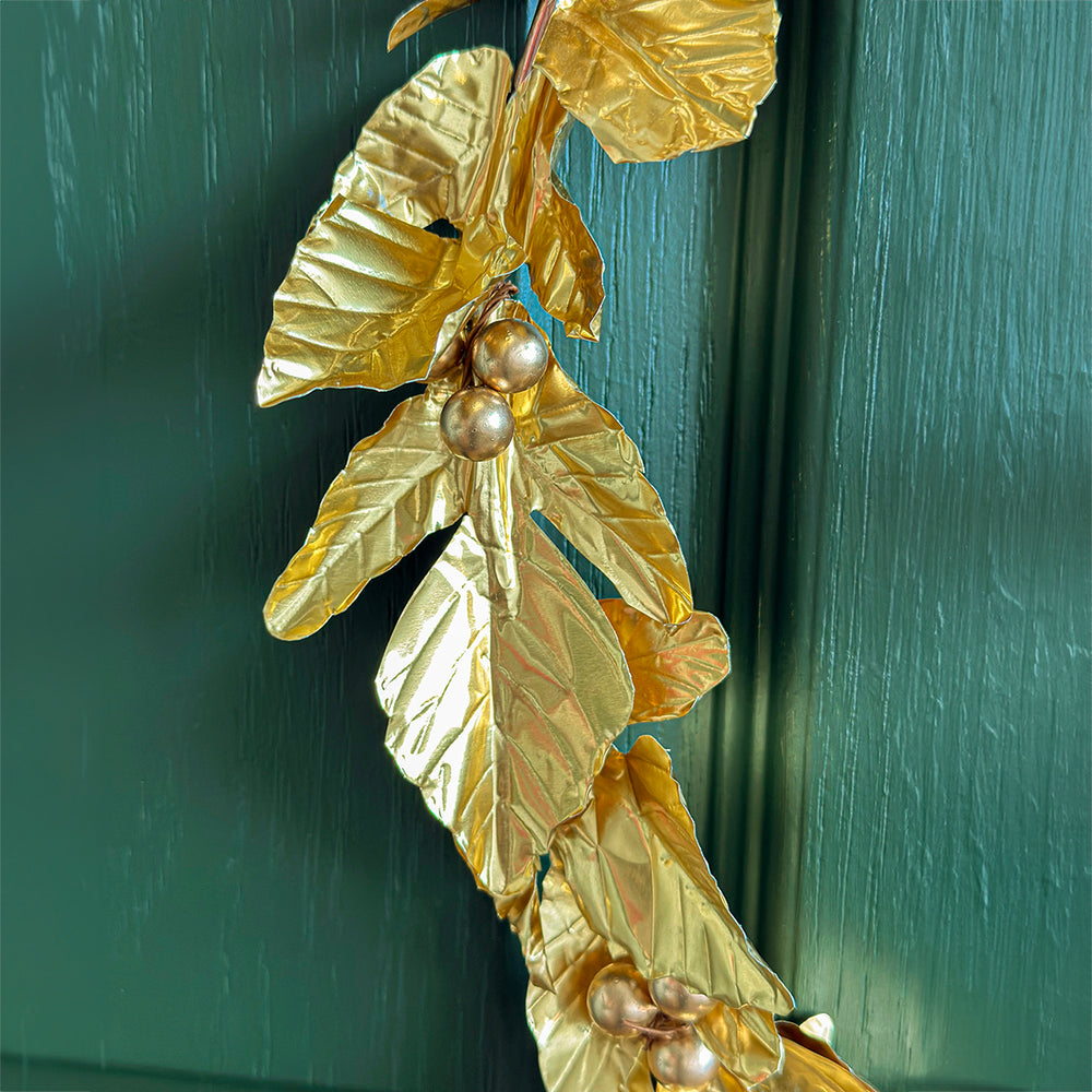
                      
                        Celestial Golden Fig Leaf Moon Wreath
                      
                    