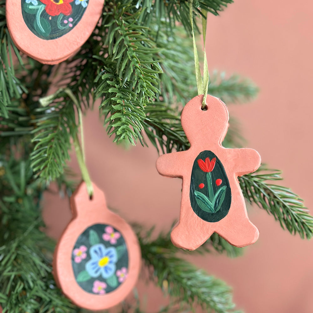 
                      
                        Festive Floral Terracotta Clay Tree Decorations
                      
                    