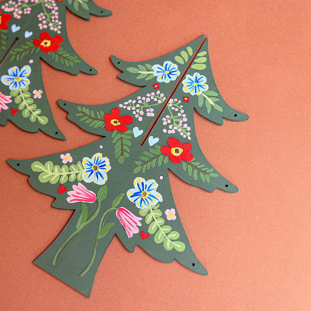 
                      
                        Wooden Floral Christmas Tree Decoration
                      
                    