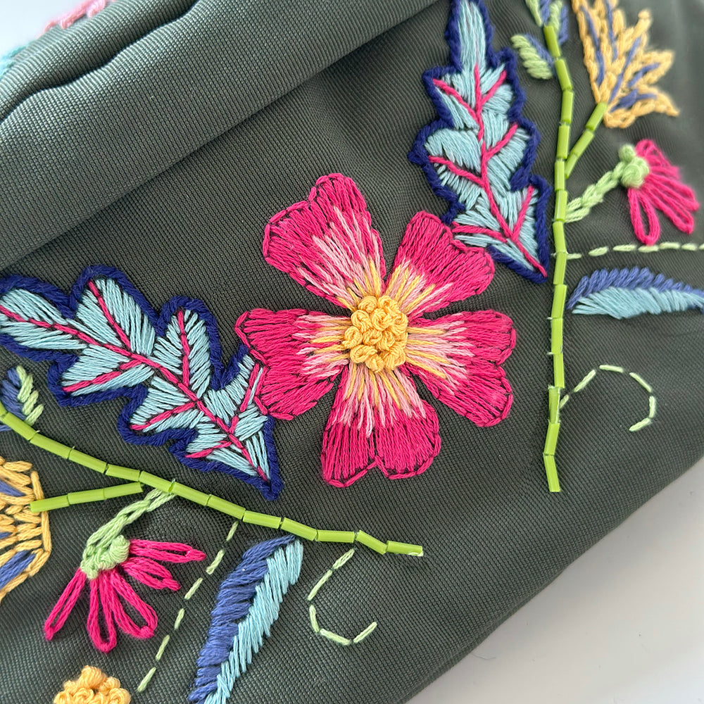 
                      
                        Embroidered Botanical Bum Bag Kit - Khaki Green
                      
                    