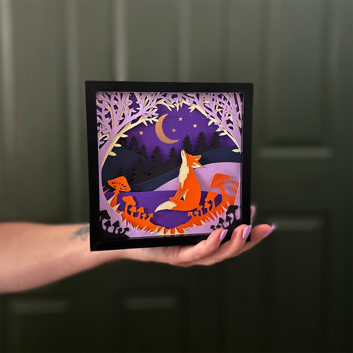 The Fox & the Moon Shadow Box