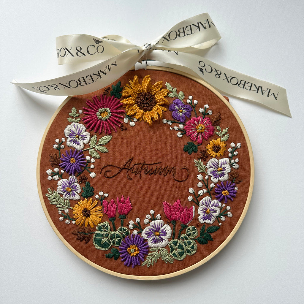 Autumn Florals Embroidery, 8 inch