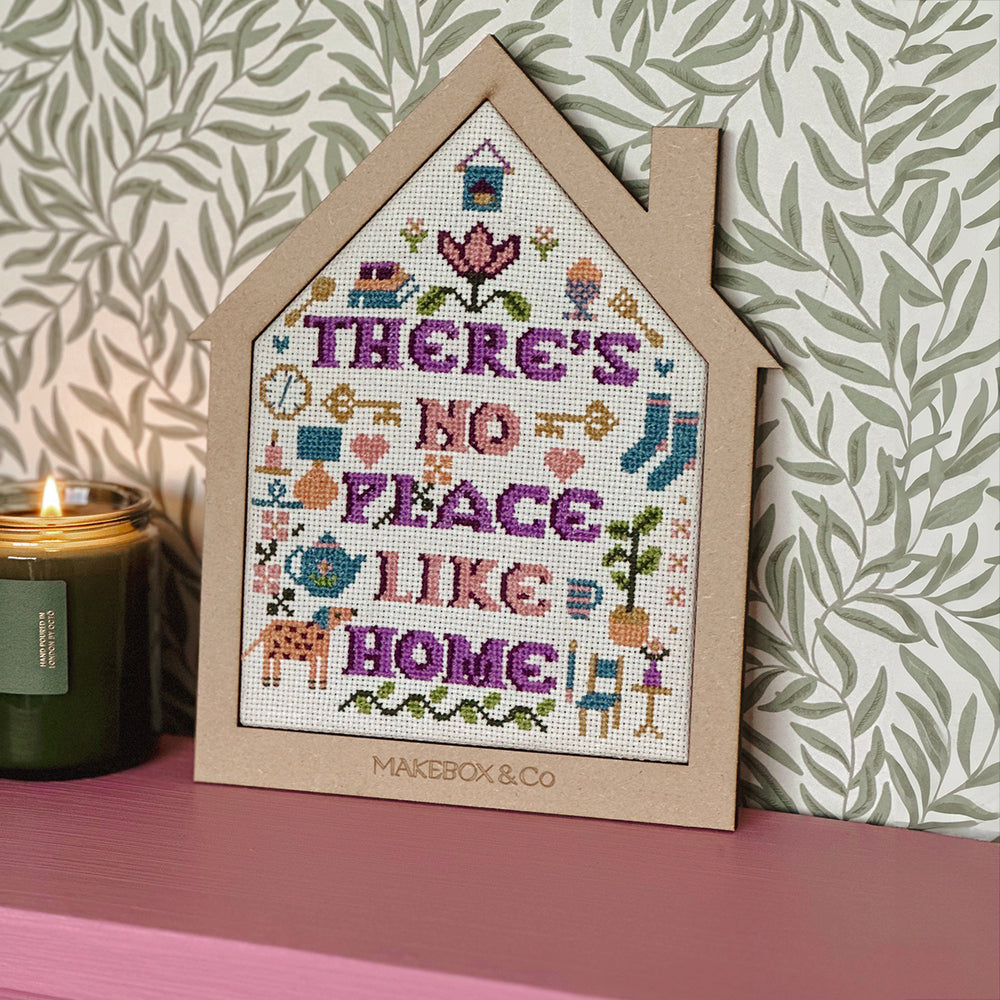 
                      
                        There's No Place Like Home Cross Stitch with wooden frame
                      
                    