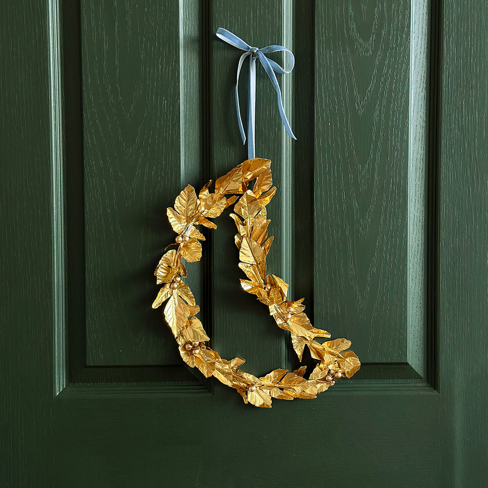 
                      
                        Celestial Golden Fig Leaf Moon Wreath
                      
                    