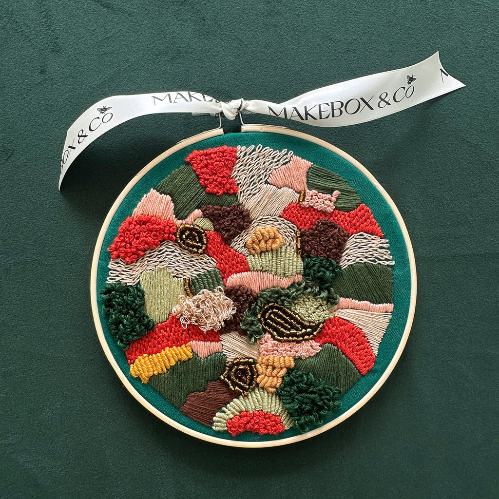 Textured Moss Embroidery, 7 inch