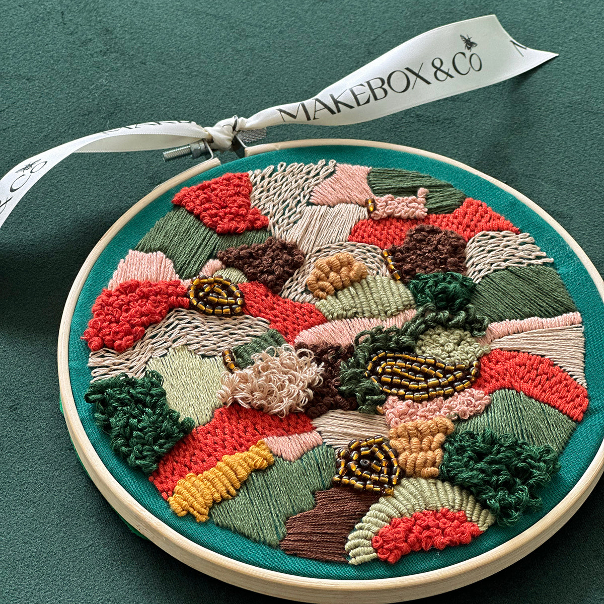 Textured Moss Embroidery, 7 inch