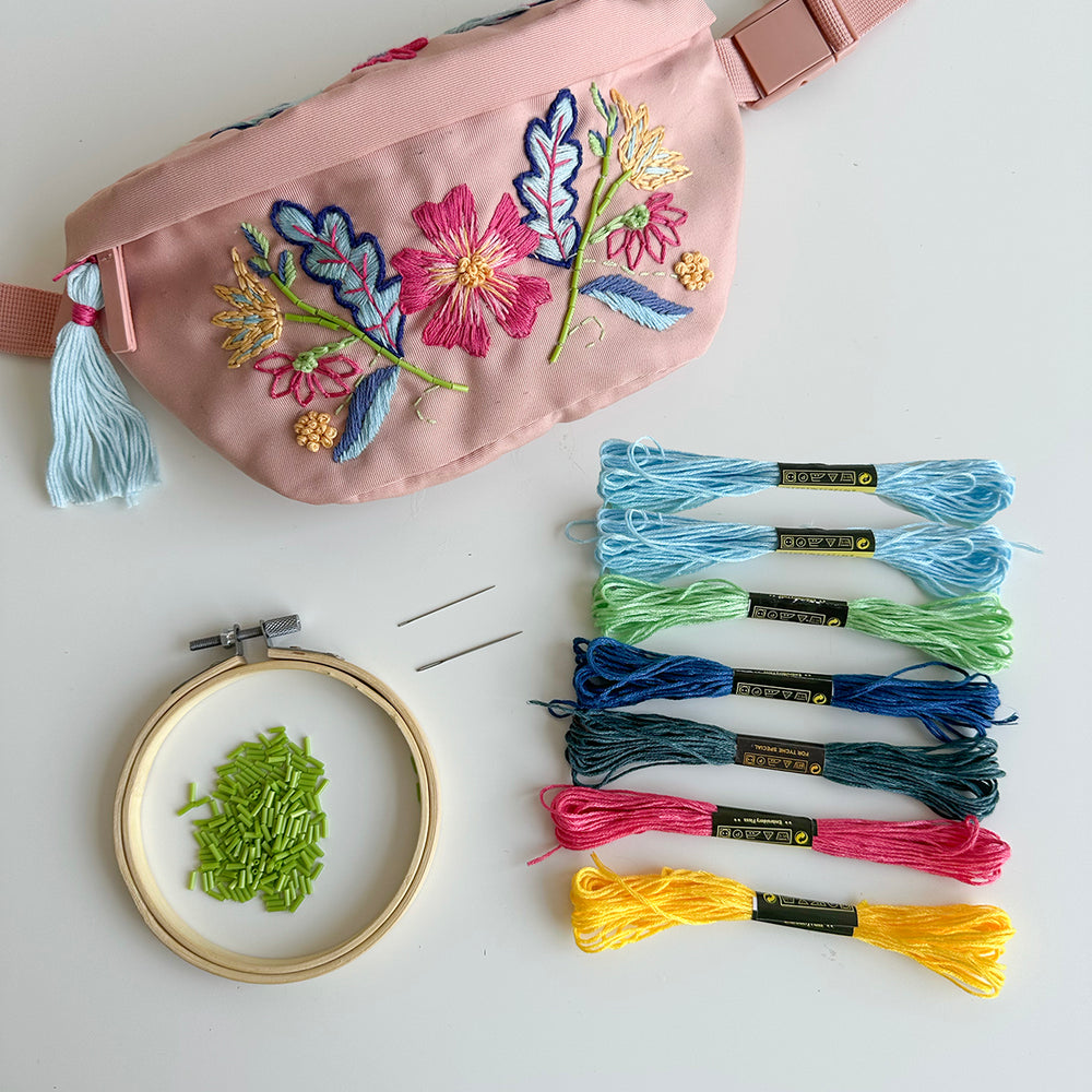 
                      
                        Embroidered Botanical Bum Bag Kit - Peach
                      
                    