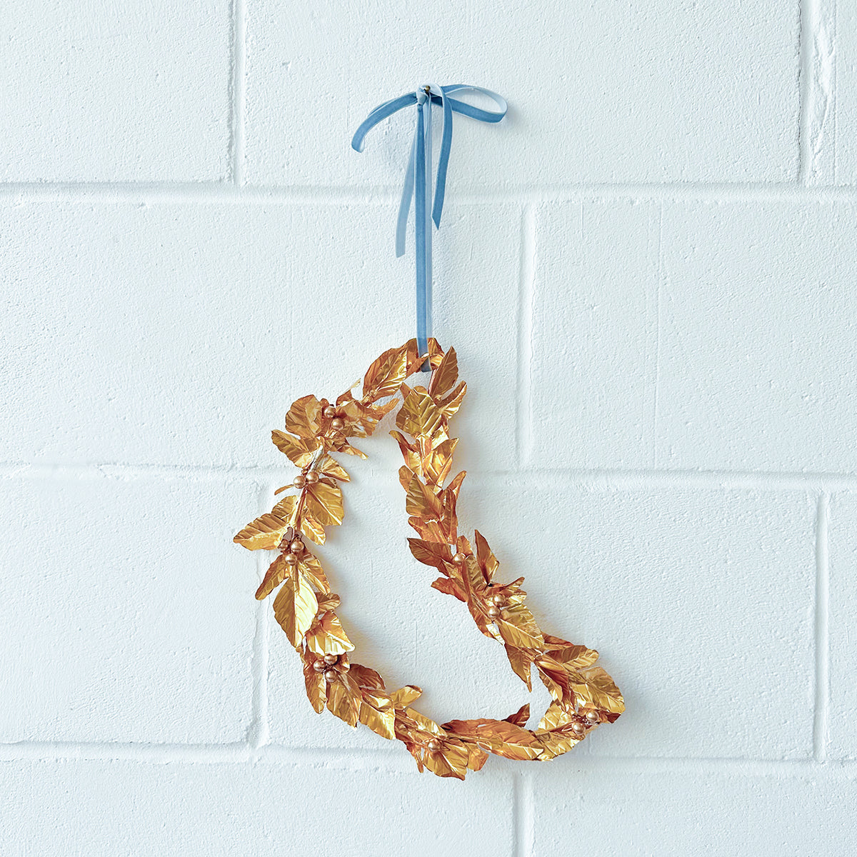 Celestial Golden Fig Leaf Moon Wreath
