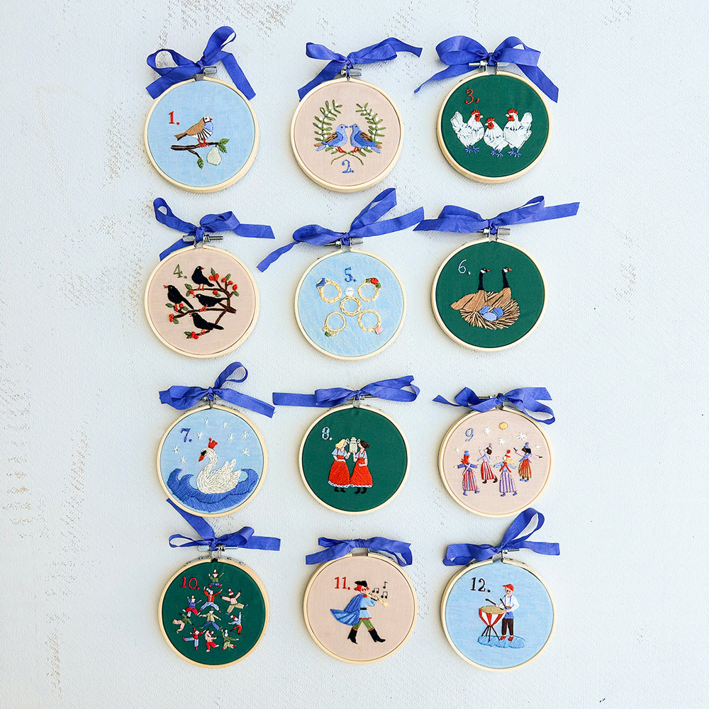 Luxury 12 Days Of Christmas Advent Embroidered Calendar