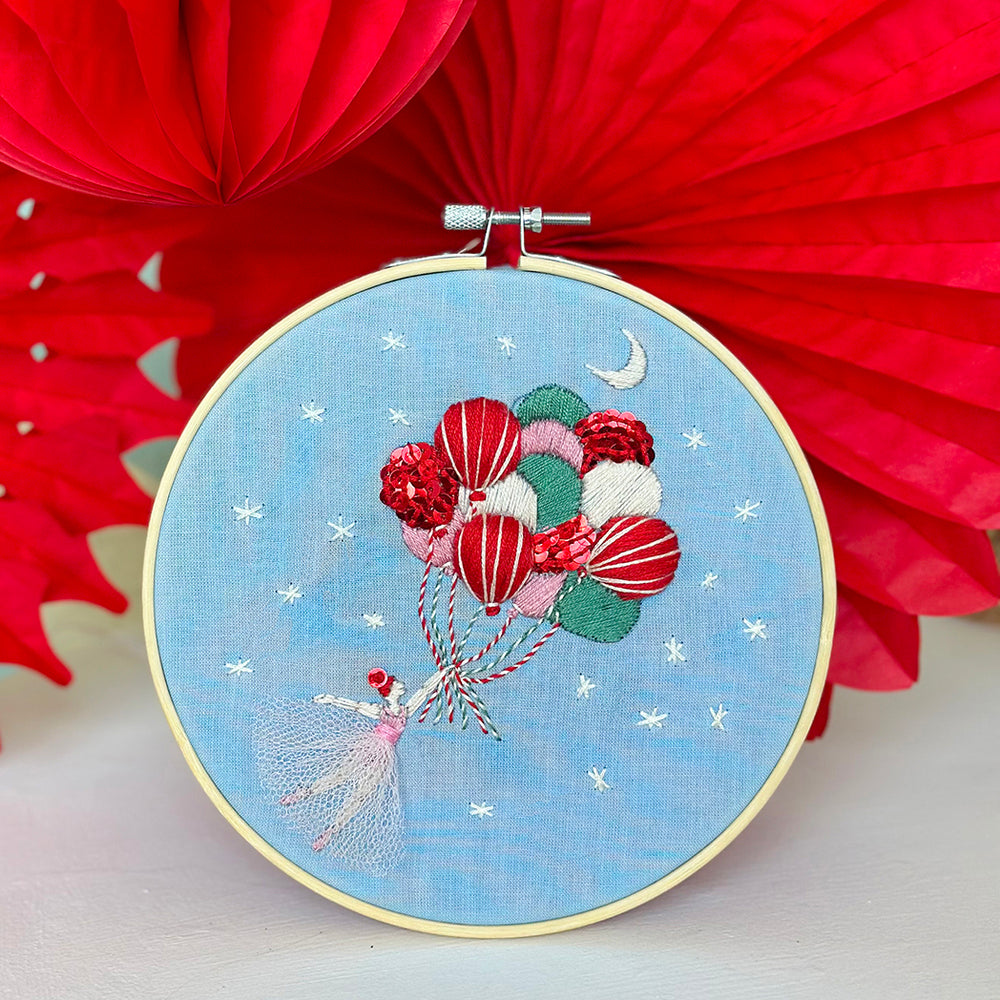 Fly Me To The Moon Stump Work Embroidery – 7 inch