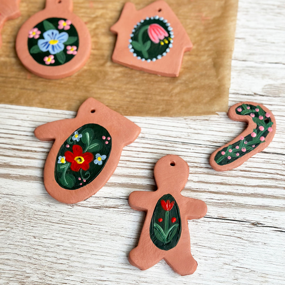 
                      
                        Festive Floral Terracotta Clay Tree Decorations
                      
                    