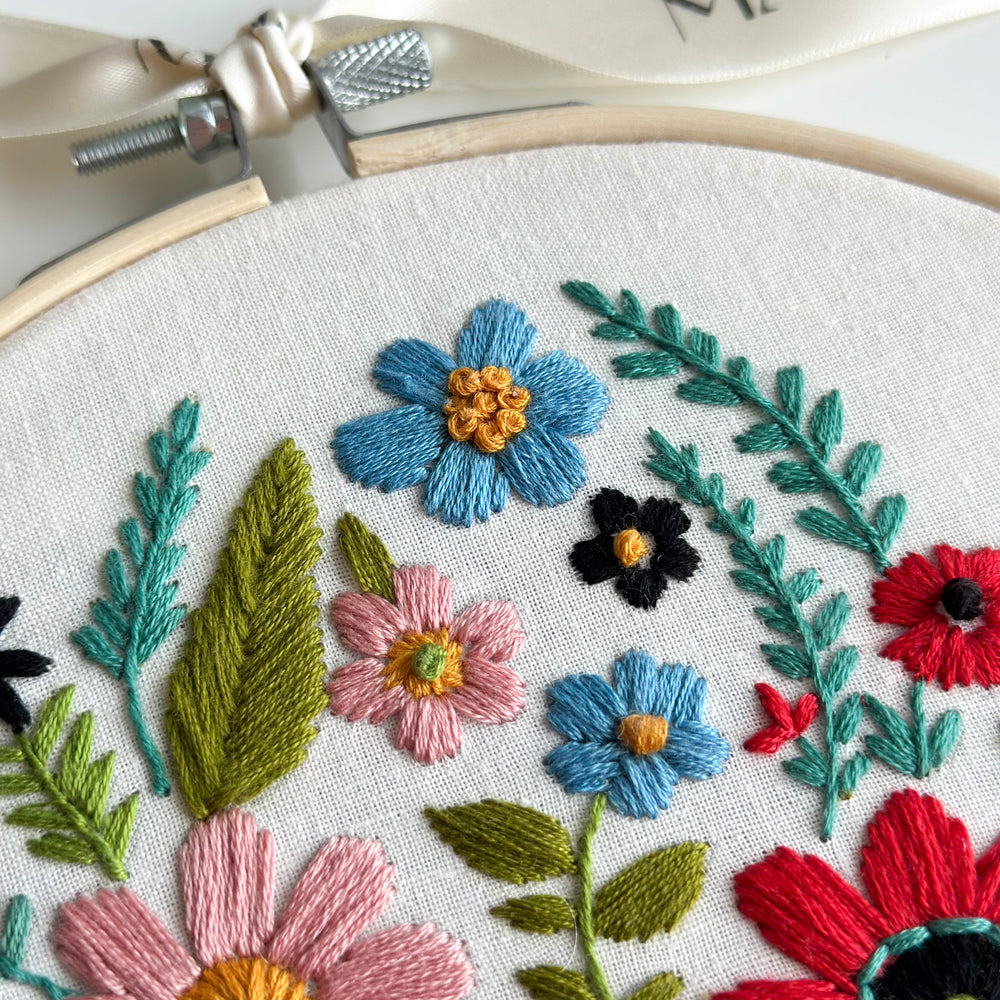 
                      
                        Wildflower Meadow embroidery, cream, 7 inch
                      
                    