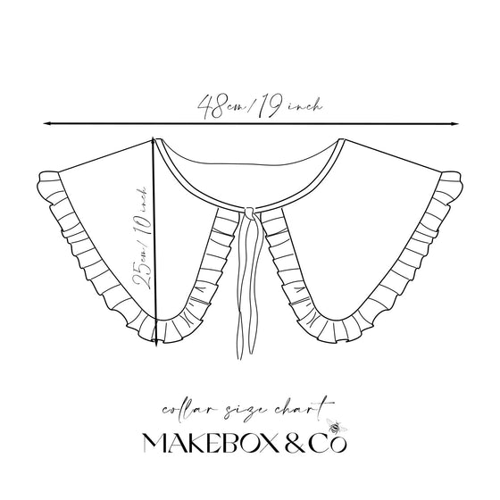 Ada Embroidered Collar White w/digital instructions - MakeBox & Co.