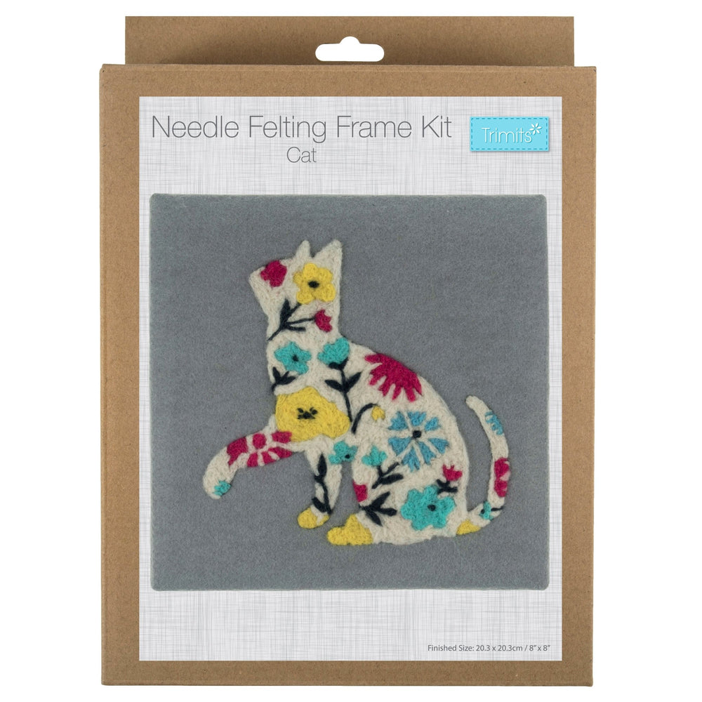 Cat floral needle felting frame - MakeBox & Co.