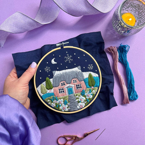 Cosy Fairytale Cottage Embroidery - MakeBox & Co.