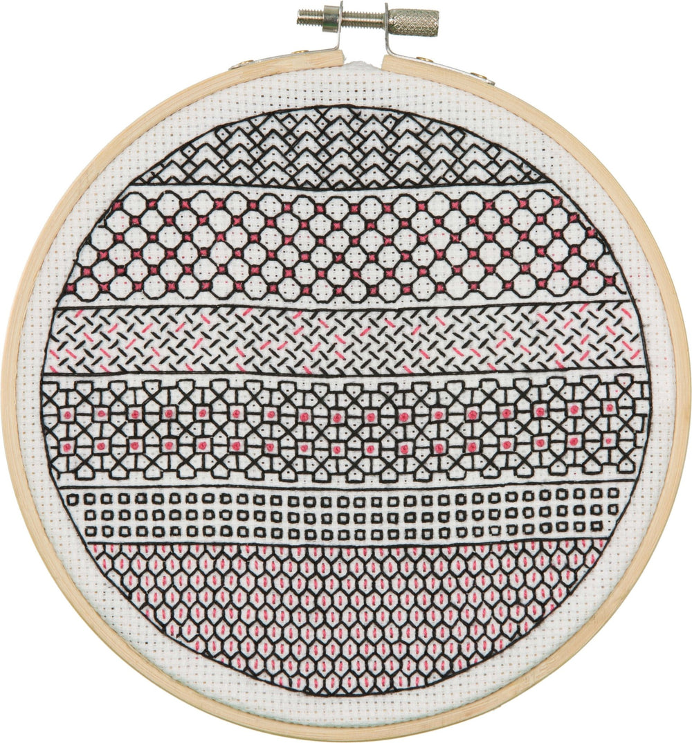 Embroidery Kit: Blackwork: Stripe - MakeBox & Co.