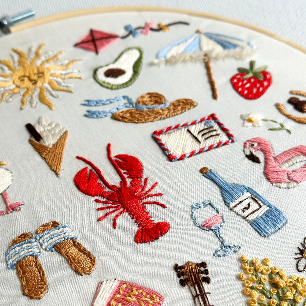 
                      
                        Embroidery Kit with hoop: 30 days of Summer Stitches - MakeBox & Co.
                      
                    